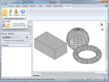 DWG Import for SpaceClaim screenshot