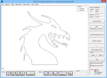 DXF CNC Graphic Optimizer screenshot