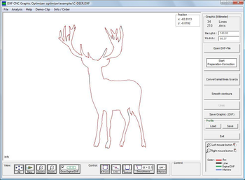 DXF CNC Graphic Optimizer screenshot