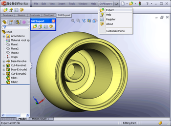 DXF Export for SolidWorks screenshot