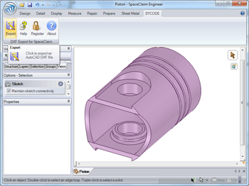 DXF Export for SpaceClaim screenshot