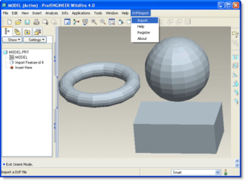 DXF Import for Pro/Engineer screenshot