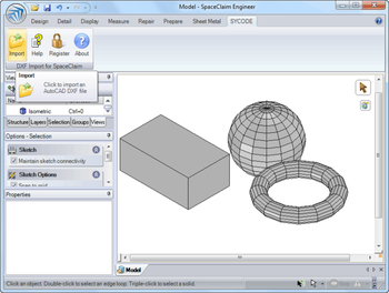 DXF Import for SpaceClaim screenshot