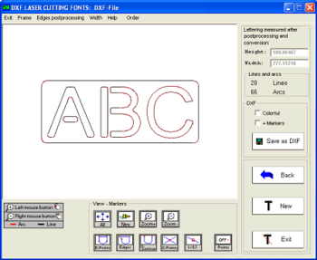 DXF LASER CUTTING FONTS screenshot