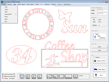 DXF Laser Cutting Fonts screenshot