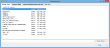 DXVA Checker screenshot