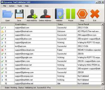 Dynamic Mail Validator screenshot