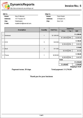 DynamicReports screenshot