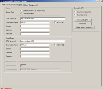 Dynamics CRM Solutions Manager screenshot