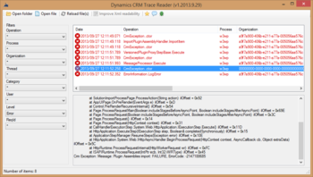 Dynamics CRM Trace Reader screenshot
