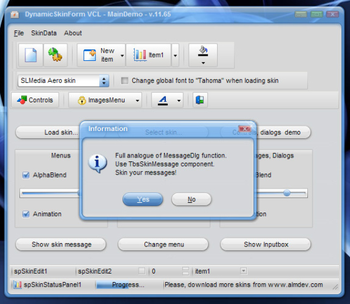 DynamicSkinForm for Delphi 2006 screenshot