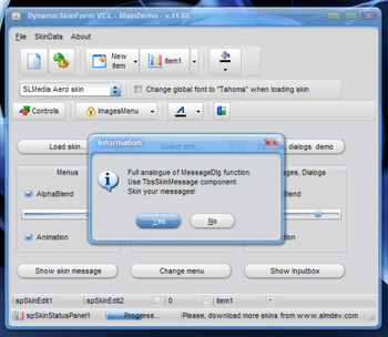 DynamicSkinForm for Delphi 6 screenshot