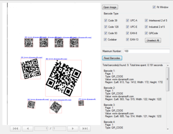 Dynamsoft Barcode Reader for Windows screenshot