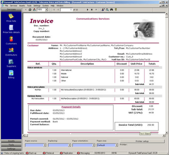Dynasoft TeleFactura ISP Billing screenshot
