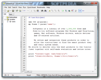 DzSoft Perl Editor screenshot