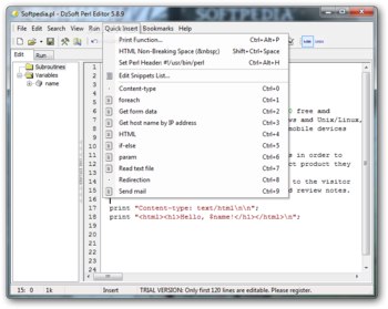 DzSoft Perl Editor screenshot 3
