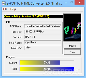 e-PDF To HTML Converter screenshot