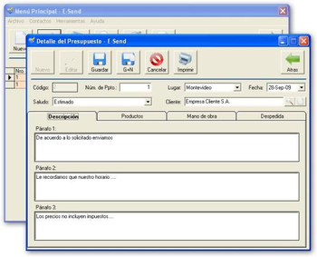 E-Send screenshot