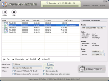 E-Zsoft DVD to PSP Converter screenshot