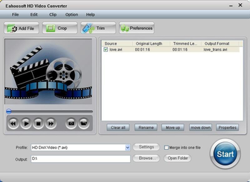 Eahoosoft HD Video Converter screenshot 2