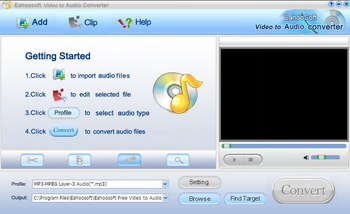 Eahoosoft Video to Audio Converter screenshot