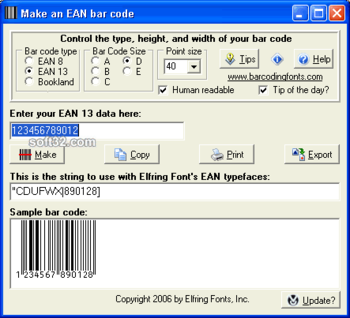 EAN Bar Codes screenshot 2