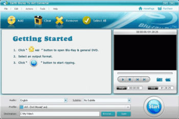 Earth Bluray to AVI Converter screenshot