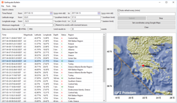 Earthquake Bulletin screenshot