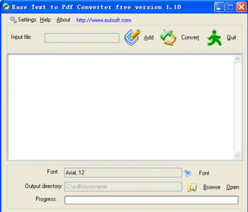 Ease Text to Pdf Converter screenshot