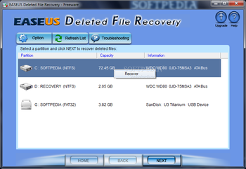 EASEUS Deleted File Recovery screenshot