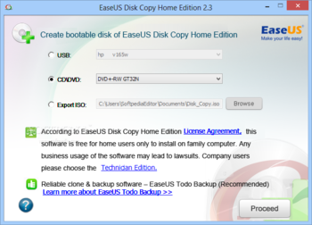 EaseUs Disk Copy Home Edition screenshot