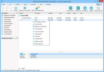 EASEUS Partition Master Free Edition screenshot