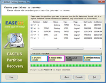 EaseUS Partition Recovery screenshot