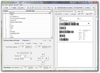 Easier Barcode Label Maker screenshot