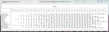 Easiest Calendar Creator Portable screenshot
