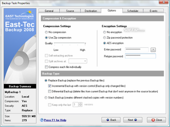 East-Tec Backup 2009 screenshot 5