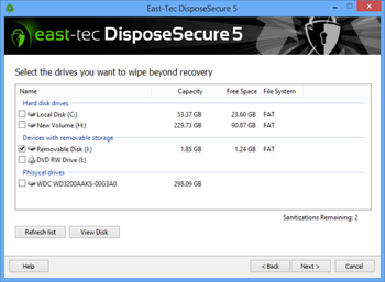east-tec DisposeSecure 5 screenshot