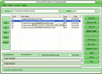 Eastsea  MP3 CD Burner screenshot 2