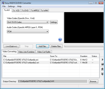 Easy AVI / VCD / DVD / MPEG Converter screenshot