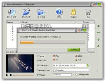 Easy Avi/Divx/Xvid to DVD Burner screenshot 2