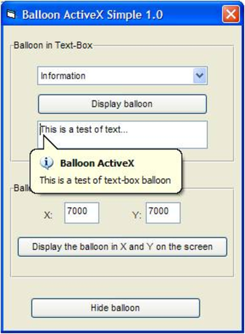 Easy Balloon ActiveX (OCX) screenshot