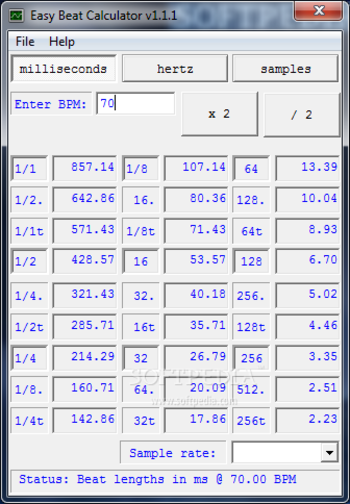 Easy Beat Calculator screenshot