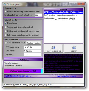 Easy Cyclic Upload Files To FTP screenshot