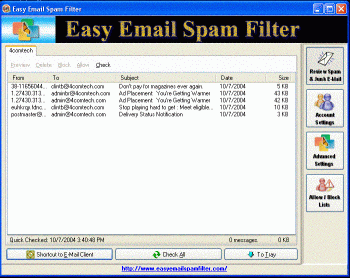 Easy Email Spam Filter screenshot