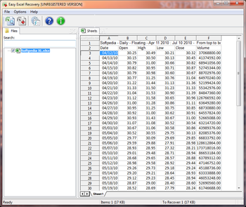 Easy Excel Recovery screenshot