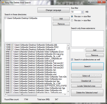 Easy File Delete And Search screenshot