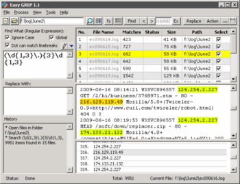 Easy GREP screenshot