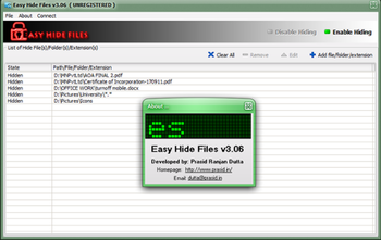 Easy Hide Files screenshot