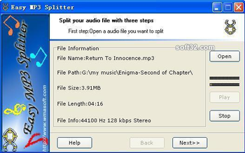 Easy MP3 Splitter screenshot