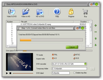 Easy MPEG / AVI / DIVX / WMV / RM to DVD screenshot 2